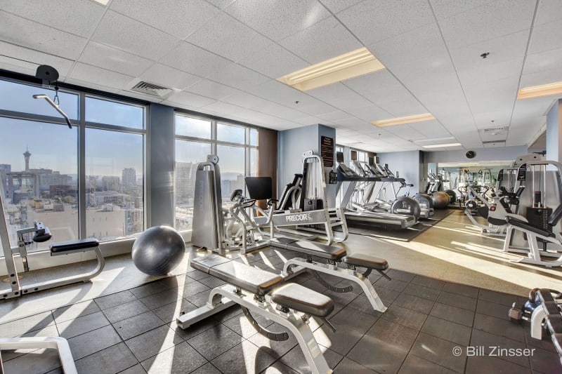 The Ogden Fitness Center with state-of-the-art equipment and city views