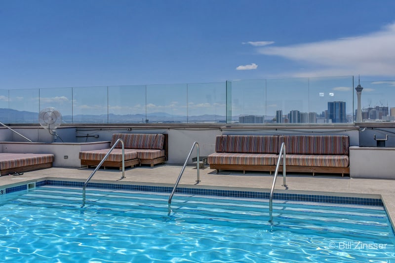 The Ogden Rooftop Pool with Strip views