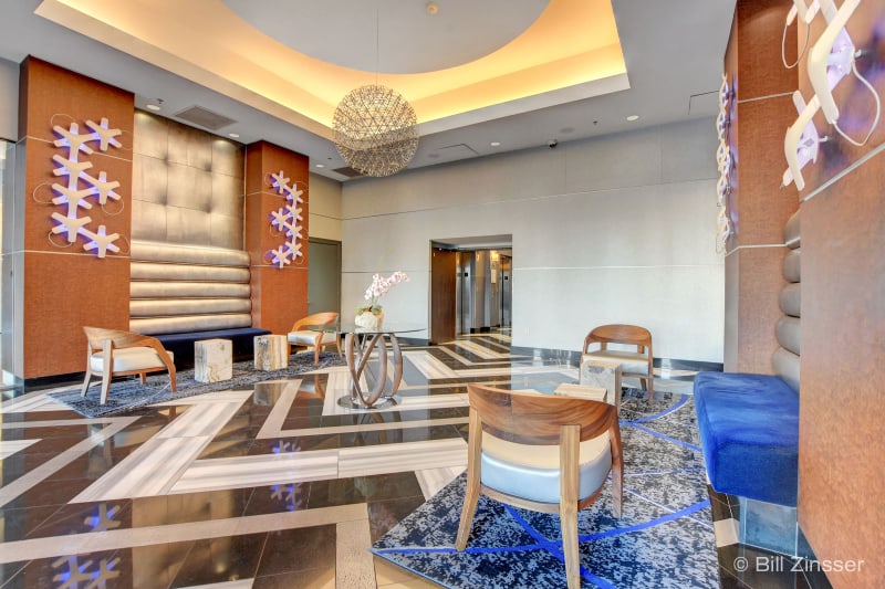 The Ogden Modern Lobby with elegant design and seating